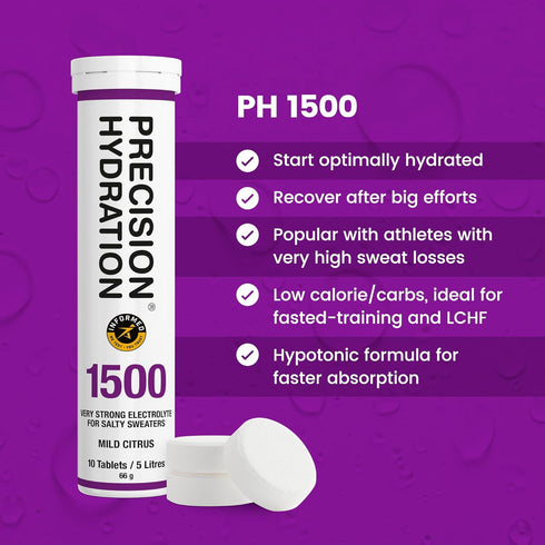 Precision Hydration Lite Electrolyte Drink - Multi Strength Effervescent Tablets, Low Calorie, Vegan, Gluten Free