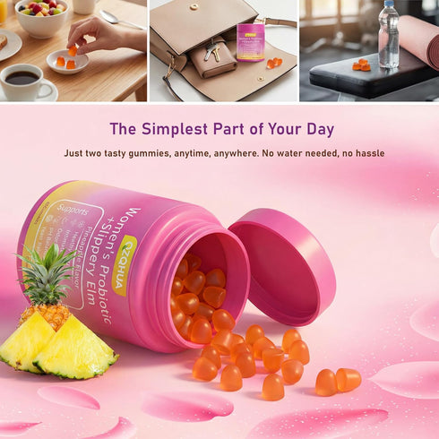 QZQHUA Gummies (30 Servings)Q2 Women's Probiotics with Slippery Elm Vaginal Health, Gut Health & pH Balance Support