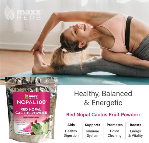 Immune 10 Oz (28 Maxx Herb Red Nopal Cactus Powder, Prickly Pear Powder - for Digestion & Support, High in Dietary