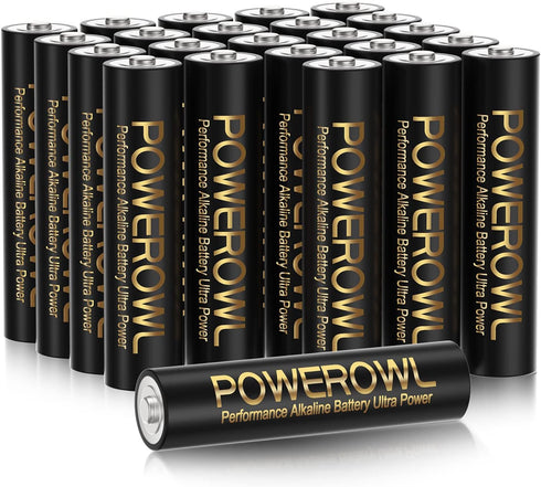POWEROWL High-Capacity Alkaline AAA Batteries, 24 Pack, 1.5V Long Lasting, 10-Year Shelf Life