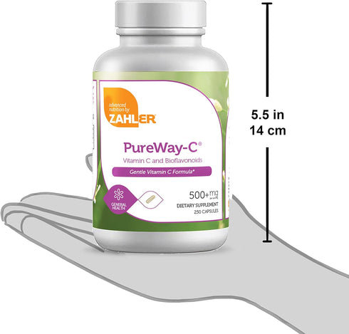 Zahler Vitamin C 500mg, Highly Absorbable PureWay-C, Kosher, 250 Capsules