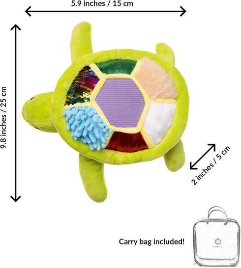 ODOXIA Sensory Turtle Stuffed Animal | Plush Toy | Fidget Stuffed Animal for Kids | Great for Sensory Needs | Pillow