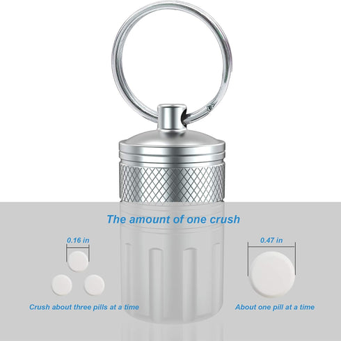 Pill Crusher & Cases, Stainless Steel Medicine to Fine Powder, Waterproof Vitamin Crusher