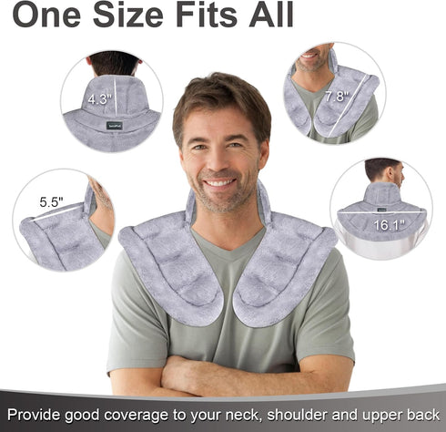 SuzziPad Microwavable Neck Heating Pad for Pain Relief, Shoulder Heating Pads for Chronic Muscle Tightness & Stress
