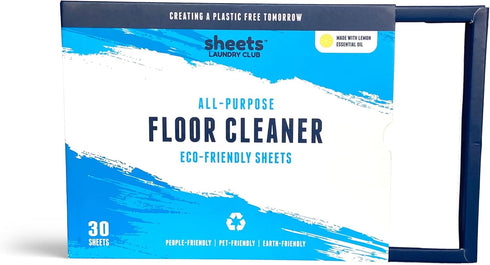Sheets Laundry Club Liquidless Dissolvable Floor Cleaning Sheets - 30 Sheets, Lemon, Plant-Based Cleaning Agents