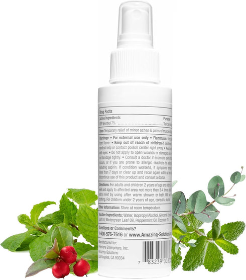Premiere's Pain Spray All-Natural Menthol & Peppermint Oil Herbal Blend for Joint and Nerve Pain, Muscle Soreness, Sprains, Cramps, Sports Injuries, Back Pain & Neck Shoulder Aches - One Pack