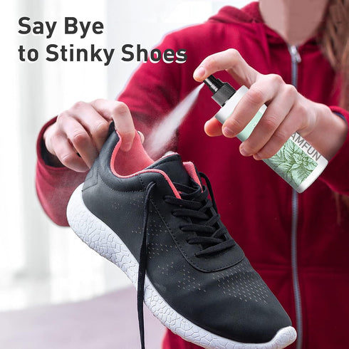 Shoe Odor Eliminator, Natural Deodorizer Spray for Stinky Sneakers or Smelly Feet, Peppermint, 150ml