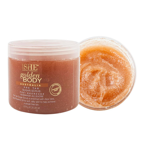Om SHE Aromatherapy Golden Body Pre Tan Sugar Scrub