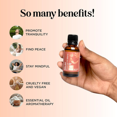 Relaxing Essential Oil Blend for Diffuser, Aromatherapy Oils for Home and Travel Stress Support