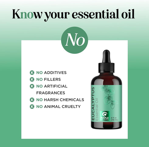 Pure Eucalyptus Essential Oil 4oz, Invigorating Home Spa Aromatherapy and Natural Bath Oil for Diffuser and DIY Skin
