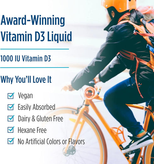 Nordic Naturals Plant-Based Vitamin D3 Liquid - 1 oz, 1000 IU - Healthy Bones, Mood & Immune Function - Non-GMO, Vegan