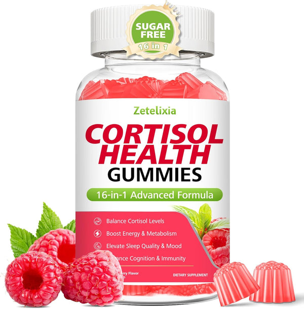 Zetelixia Cortisol Gummies for Women, 16-in-1 Sugar Free Cortisol Supplements for Women with