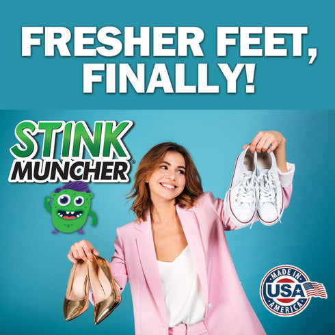 Stink Muncher Natural Enzyme Shoe Deodorizer Spray, Foot Odor Eliminator & Freshener, Made In the USA