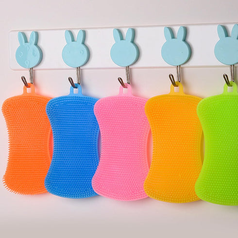 6 PCS Silicone Dish Sponges, Super Durable Multi-Purpose Kitchen Gadgets for Cleaning Fruits and Vegetables