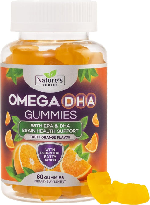 Omega 3 Fish Oil Gummies, 60 Gummies | Triple Strength with High Absorption EPA & DHA Fatty Acids