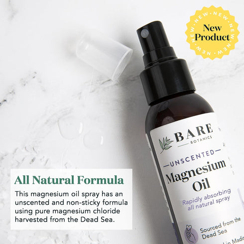 Bare Botanics 4oz Topical Magnesium Spray, Pure Magnesium Oil for Soothing Sore Muscles