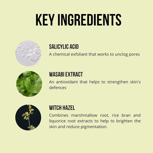 Nip+Fab Teen Skin Fix Wasabi Clay Mask, 2.54 fl oz, Purifies Congested Pores with Kaolin Clay and BHA