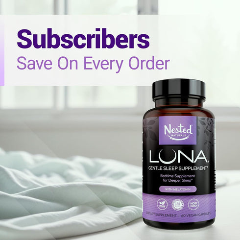 Luna Sleep Aid, Non-Habit Forming Natural Sleep Aid with Valerian Root, Melatonin, 60 Vegan Capsules