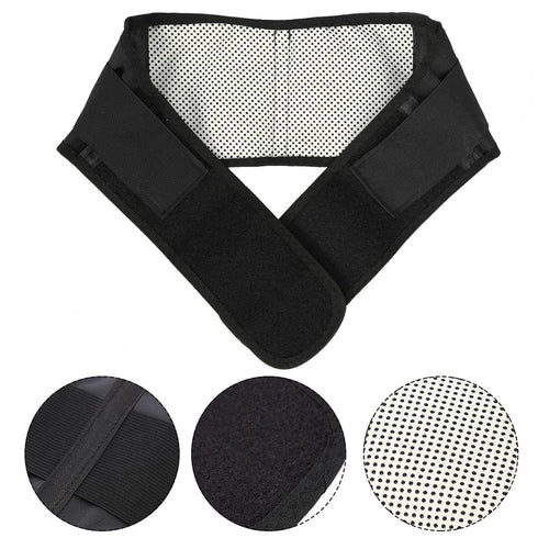 Lower Back Compression Brace - Tourmaline Self Heating Magnetic Waist Trainer Wrap Belt for Pain Relief, Fits Men Women