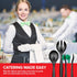 18 Count Disposable Serving Utensils, Black Plastic Set for Catering Weddings, Holiday Parties, Buffet, Party Utensils