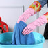 Bamllum 3 Pairs Rubber Cleaning Gloves, Household Kitchen Dishwashing Gloves with Cotton Flocked Liner, Small