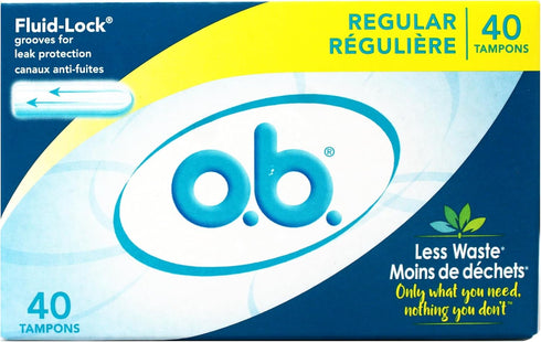 o.b. Pro Comfort Applicator Free Digital Tampons - Regular Absorbency, 40 Count