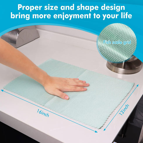 Easy Clean Streak Free Glass Cleaning Miracle Microfiber Cloth: Lint Free Dish Drying Cloths, Pack of 6.