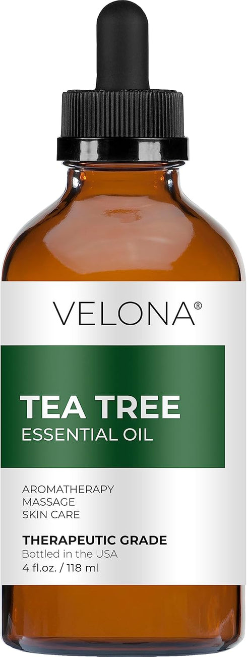 Velona Tea Tree Essential Oil 4 oz - 100% Pure Natural Therapeutic Grade for Aromatherapy, Massage, Skincare