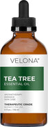 Velona Tea Tree Essential Oil 4 oz - 100% Pure Natural Therapeutic Grade for Aromatherapy, Massage, Skincare
