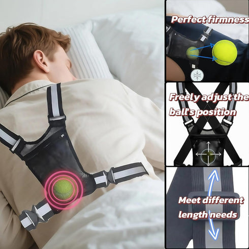 LJHYSD Sleep Position Trainer, Positional Sleep Apnea Device with Adjustable Vest & Ball - Prevent Back Sleeping