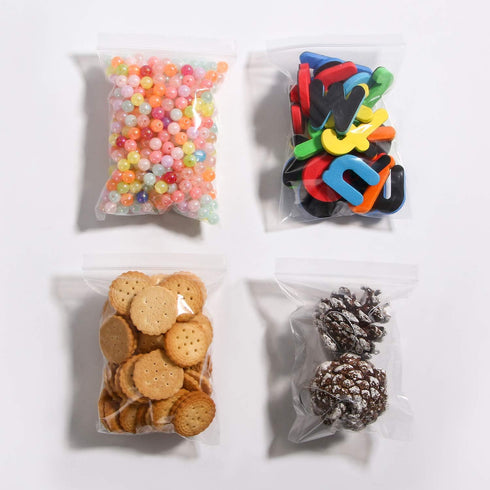 200Pcs Resealable Zip Plastic Bags 3.5 x 5 Inches - Clear Self Sealing Bags for Jewelry, Cookie, Candy, Birthday Party