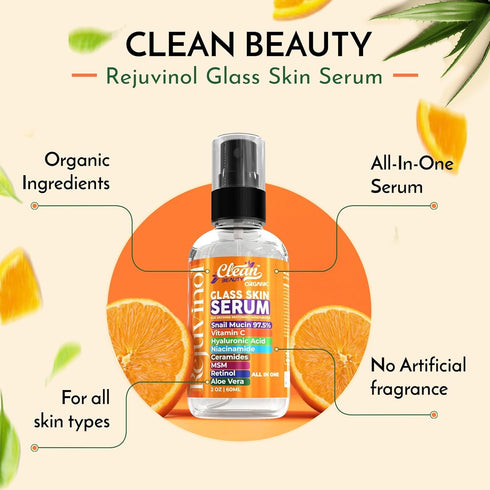 Snail Mucin Serum Vitamin C Face Serum, Anti-Aging with Hyaluronic Acid and Niacinamide for Glowing Skin