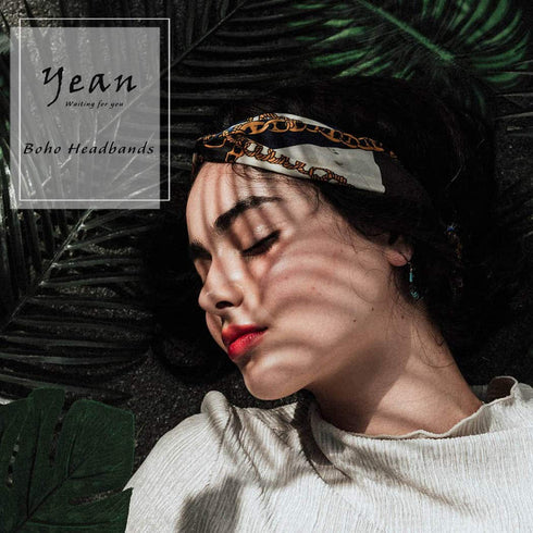 Yean Boho Wide Headbands, Black Stretch Hair Bands, Elastic Turbans for Women and Girls (Pack of 4)