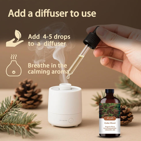 Set, 16oz 4oz Lavender & Cedarwood Essential Oils & Pure Natural Scent for Diffusers, Aromatherapy, Sleep Aid, Candle