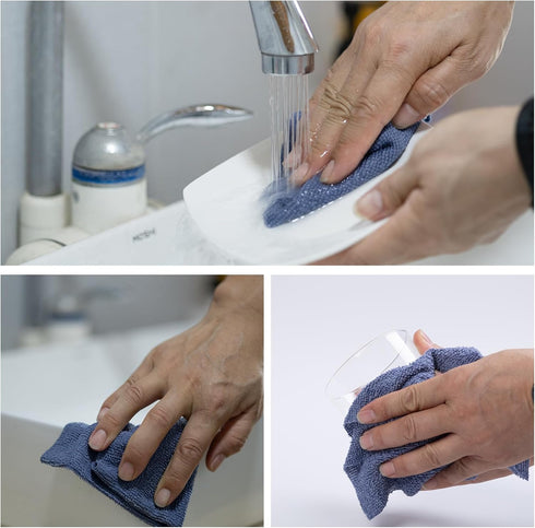 NovaPuff 20 9.84*9.84 Pcs in Grey Tear-Away Microfiber Towels, Lint-Free Cleaning Cloth Washable Paper Towels, Ultra