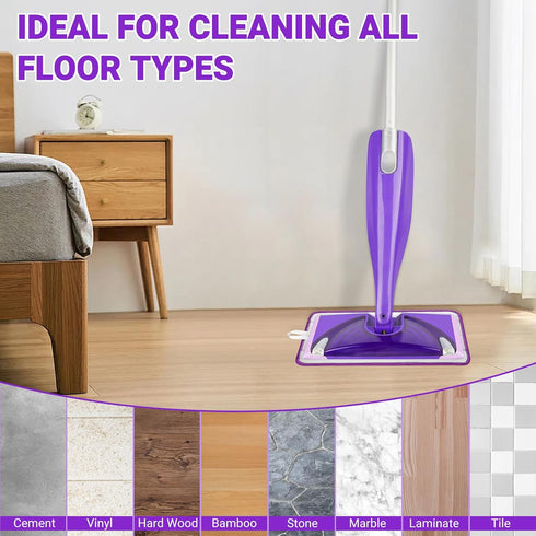 Sealuncle 10"- 12" Washable,2-Pack Microfiber Mop Pads for Swiffer Wet Jet Mops, Wet Pads Refills Fit Spray