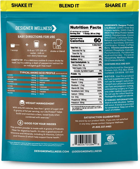 Designer Wellness, Designer Lite, Low Calorie Natural Protein, Prebiotic Fiber, Key Vitamins & Minerals