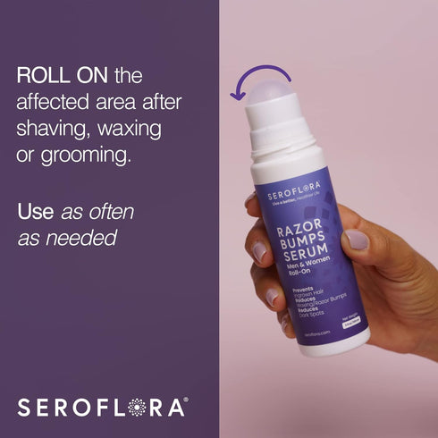 Razor Bumps Serum for Women, Ingrown Hair Treatment for Bikini Area, After Shave & Waxing, Roll-On for Face, Legs, Body