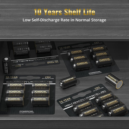 POWEROWL CR2 3V Lithium Battery, Long Lasting 6 Pack High Capacity CR15h270 CR 2 C2 Batteries Cell