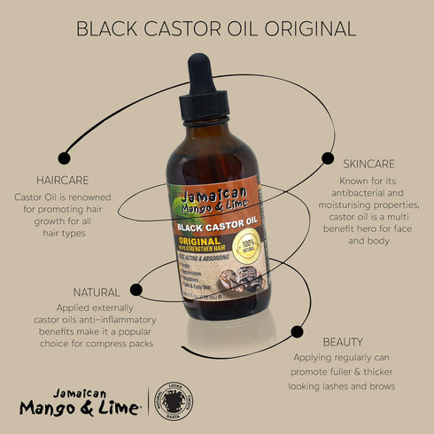 Jamaican Mango & Lime Black Castor Oil, 4 oz