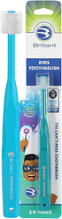 Brilliant Oral Care Kids Toothbrush, Soft Bristles and Round Head, Easy to Use for Ages 5-9 Years, Teal, 1 Pack