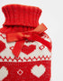 NPW Worldwide Co. 750ml NPW Winter Warmer Fair Isle Heart knit Sweater over Hot Water Bottle