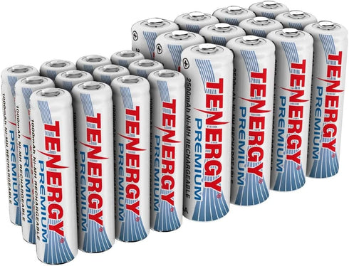 Tenergy Premium High Capacity NiMH Rechargeable Battery Combo, 12xAA and 12xAAA Rechargeable Batteries,