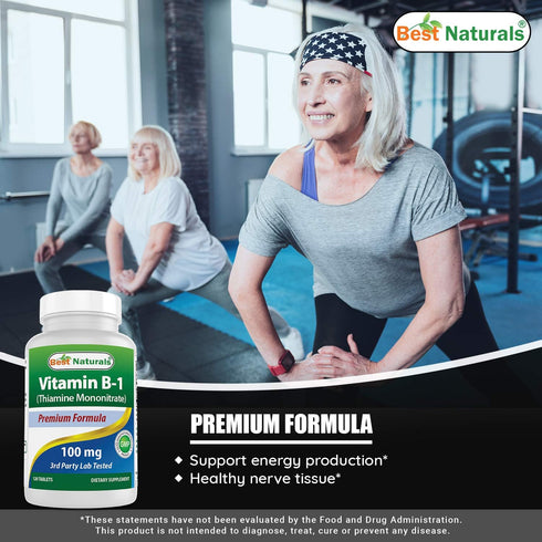 Best Naturals Vitamin B1 as Thiamine Mononitrate 100 mg, 120 Tablets (Pack of 1)