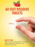 Melatonin 3mg Fast Dissolve, 60 Vegetarian Tablets, Natural Berry Flavor, Non-GMO, Gluten Free Supplement