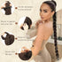 Sofeiyan Long Braid Ponytail Extension, Straight Sleek Wrap Around Hair Extensions for Women Daily Wear, 2Pcs
