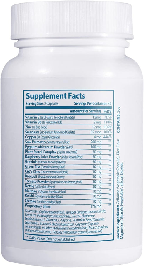 Clinical Effects Prostate Health Supplement, Men's Wellness Formula with Vitamin E & Pumpkin Seed (60 Capsules)