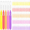 EasyHonor Braces Brush for Cleaner Interdental Brush Toothpick Dental Hygiene Flosser (5 Warm Colors, 75pcs)