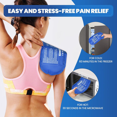 Hot & Cold Gel Ice Pack for Pain Relief (3Pcs Set), Flexible Therapy Pad for Sports Injuries, Safe & Eco-Friendly