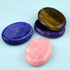 Marrywindix 4 Packs Natural Thumb Worry Stone Set - Pink Crystal Amethyst Tiger Eye for Anxiety Relief